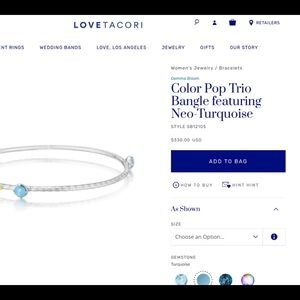 Tacori Color Pop Neo-Turquoise Bangle sz S